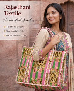 Leopard Print Zipper Closure Cotton Tote <b>Bag</b> with Bohemian Style <b>for</b> <b>Beach</b> & Travel - Product Image 5