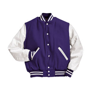 Nouvelle veste universitaire de baseball en laine noire véritable avec manches en cuir rouge, style Letterman - Product Image 4