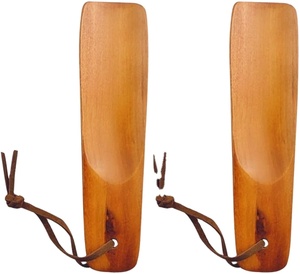 Factory Wholesale Luxury Wooden Shoehorn Short Handle Polished Nautical Style Lazy Shoe Helper with Custom Logo Natural <b>Crafts</b> - Product Image 3