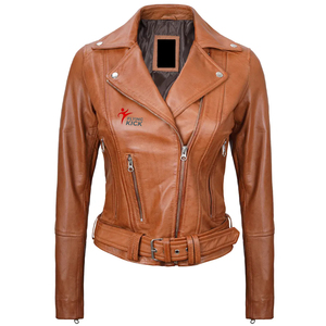 Breathable <b>High</b> Quality Women Outerwear Fashion Style New Model Casual Jacket Zipper Ladies Women <b>Leather</b> Jacket Women With Oem - Product Image 1