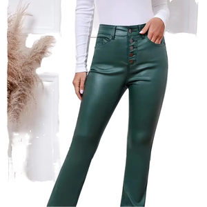 Bulk Quantity Ladies Casual Wear Leather Pants for Whole Sale Price High Quality Trendy Style Women's 100% Genuine Leather Pants - Product Image 6