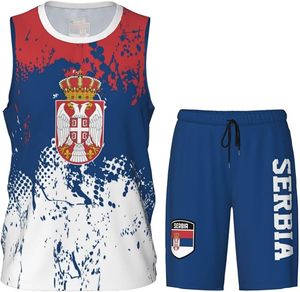 Uniforme de Baloncesto con Diseño de la Bandera de Serbia para Hombres Adultos, Conjunto Deportivo de Entrenamiento - Product Image 2