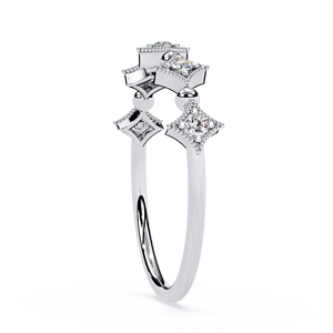 Women's White Gold Diamond <b>Ring</b> Round Brilliant Cut Natural GIA Certified Classic Engagement Style - Product Image 3