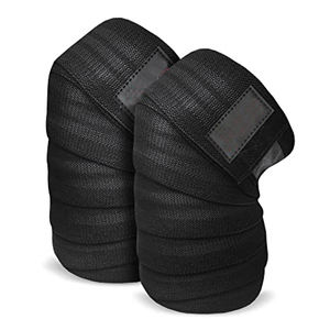 2026 High Quality Custom Elastic <b>Knee</b> Wraps Adjustable Gym Sports Bandage Straps Non-Slip Fabric Material Iron Top Blink - Product Image 5