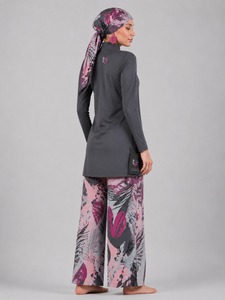 Traje de Baño Burkini Modesto Informal de 2 Piezas para Mujeres Musulmanas, Talla Grande, Ecológico, de Poliéster/Nailon Lavado, Servicio OEM - Product Image 4