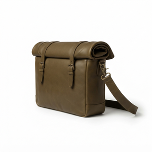 Sac messager unisexe en cuir véritable, design classique à enroulement, sangle réglable, durable, pour une utilisation quotidienne en toutes saisons - Product Image 3