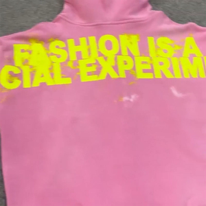 Pink Zip-Up Hoodie Unisex Streetwear Fleece Cotton Print Front Logo Regular Fit Autumn Hooded Sweatshirt - Product Image 2