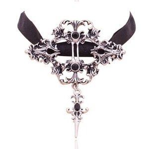 Gargantilla Gótica Rosa Oscura y Conjunto de Calavera, Collar de Murciélago de Halloween y Joyería de Moda Pirata Vampiro - Product Image 3