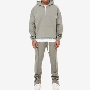 Survêtements à capuche et taille élastique en molleton bouclette 100 % polyester 420 g/m² de haute qualité, écologiques, avec impression puff, simples - Product Image 1