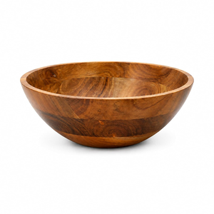 Ensemble de saladiers et d'assiettes en bois d'acacia, faits à la main, écologiques, tailles personnalisables, style moderne - Product Image 3