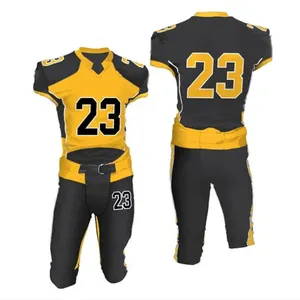 Ensemble d'uniformes de football américain haut de gamme, design personnalisé, maillot et pantalon, tissu polyester respirant et durable pour les professionnels - Product Image 2