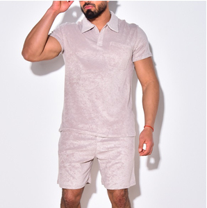 Conjunto de Dos Piezas de Alta Calidad, Camiseta de Manga Corta y Pantalones Cortos, Nuevo Conjunto de Dos Piezas con Bloques de Color para Hombre, Verano - Product Image 2