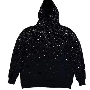 Sweat à capuche pour homme, style décontracté, hiver, 100% coton, personnalisé avec des strass en forme de diamant - Product Image 1