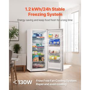 Congelatore Verticale Convertibile No-Frost da 14 Cu.Ft con Pannello di Controllo Temperatura, Allarme Apertura Porta Regolabile e Funzione di Regolazione Allarme - Product Image 2