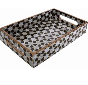 Bandeja Redonda de Madera de Lujo con Hermoso Diseño Impreso en Esmalte para Servir Comida en Casa, Uso en la Cocina - Product Image 6