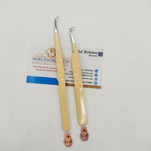 Pince à épiler pour extensions de cils couleur nude, modèle Teddy Bear, 90 degrés, fine et mince - Product Image 2