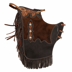 Custom Genuine Leather High Waist Full Length Unisex Chaps Fringe Custom Logo Western Cowboy Riding Festival Use <b>Handmade</b> Tassel - Product Image 3