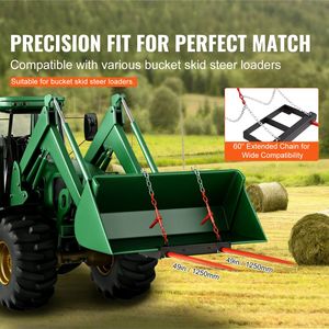 Lancia per balle di fieno da 49 pollici, capacità di carico 3000 libbre, accessorio per benna per minipale e trattori, 2 cesoie idrauliche da 17,5 pollici - Product Image 4