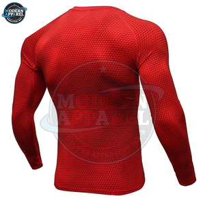 Camisetas de compresión de manga larga de secado rápido para hombre al por mayor de fábrica, Rash Guard, ropa deportiva para BJJ MMA con costuras satinadas - Product Image 4