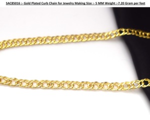 Wholesale Sameer Art Craft 18K Gold Plated Curb Chain Jewelry Making (Bracelet/Necklace/<b>Earrings</b>/Ring)-Made Rajasthan Sample - Product Image 6