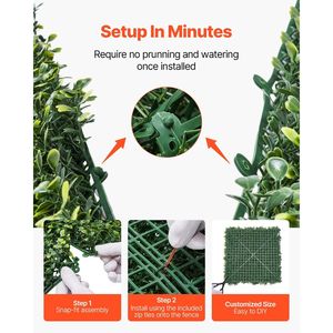 Panel de Césped Artificial Milan Grass Greenery Boxwood de 40 x 120 Pulgadas, Separador de Ambientes Interior y Exterior, Paneles de Césped Artificial para Cercas de Hiedra - Product Image 4