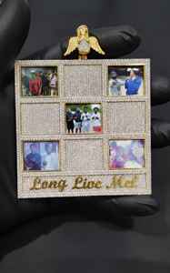 VVS Moissanite Diamond Iced Out Memorial Pendant <b>Necklace</b> In Gold Plated 925 <b>Silver</b> Hip Hop Pendant With <b>Angel</b> Wings Bail - Product Image 2