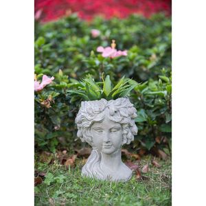Jardinière murale en ciment 8'' x 9'' x 11,5'' pour intérieur et extérieur, décoration de jardin, pots et jardinières à fleurs - Product Image 6