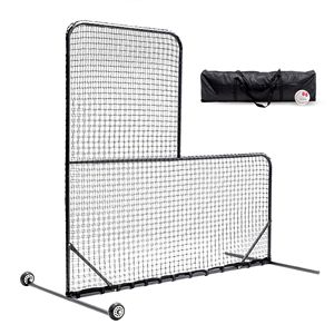 Rete da baseball a L da 84FT x 84FT con ruote, gabbia da allenamento da 42FT x 42FT per battuta e lancio - Product Image 3