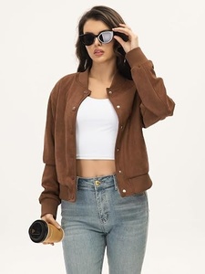Chaqueta Letterman Personalizada Bordada para Mujer, Chaqueta Varsity Corta de Béisbol, Proveedor al por Mayor - Product Image 2