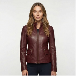 Chaquetas de Cuero Genuino para Mujer a Bajo Precio, Tejidas, Transpirables, a la Moda, Nueva Llegada, Personalizadas, Cantidad al por Mayor, Servicio OEM - Product Image 1