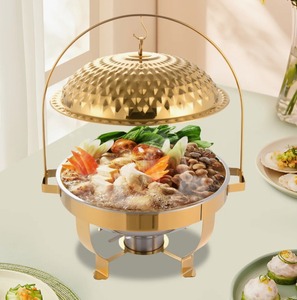 Stainless Steel Chafing Dish with Hanging Lid Diamond Style <b>Buffet</b> <b>Warmer</b> for Catering Kitchen And Restaurant At Best Price - Product Image 1