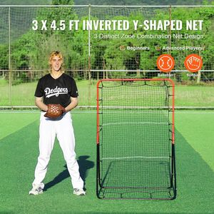 Rete di Rimbalzo 3 x 4,5 piedi per Allenamento di Lancio nel Baseball e Softball - Rete a 3 Vie PitchBack per Uso sul Campo - Product Image 1