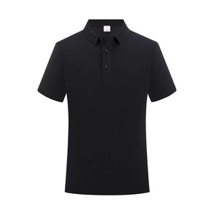เสื้อโปโลแขนสั้นสีดำสำหรับผู้ชาย ผ้าฝ้ายปิเก้ถัก สไตล์ลำลอง ทรงปกติ คอปกติดกระดุม - Product Image 3