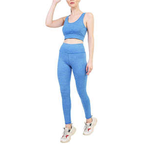 High Waist Compression <b>Seamless</b> Sports Bra and <b>Leggings</b> Set Women's Fitness Activewear Breathable Workout Training Wear Custom - Product Image 4