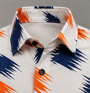 เสื้อเชิ้ตแขนสั้นผู้ชายแบบลำลอง ปกคอพับ เสื้อเชิ้ตฤดูร้อน - Product Image 1