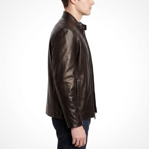 Veste streetwear en peau de mouton écologique à col montant, livraison rapide, haute qualité, réversible, imperméable, respirante, anti-UV pour homme - Product Image 4