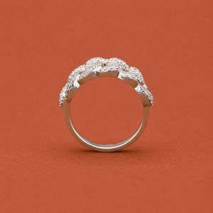 Anillo de Lujo de Plata de Ley 925 con Moissanita y Diamante para Compromiso, Boda y Aniversario - Product Image 4