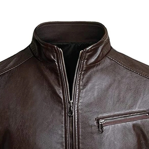 Mens High Quality Custom <b>Long</b> <b>Leather</b> <b>Jacket</b> with Stand- Collar Design Fall Winter Fashion Most Popular New Style <b>jacket</b> for men - Product Image 4