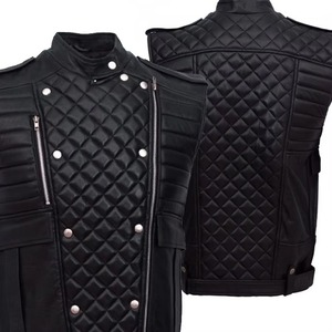 Durable reasonable price low MOQ Men's Motorcycle Club's Leather <b>Vest</b> breathable latest version Men's Motorcycle Leather <b>Vest</b> - Product Image 1