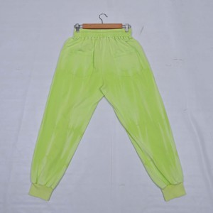 Neon Green Unisex Harem Pants Casual <b>Elastic</b> Waist Loose Fit Full Length Solid Color Knitted Cargo Pants Pockets Autumn <b>Lace</b> - Product Image 4