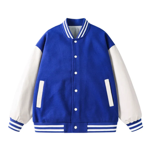 Premium Polyester Men's Full Sleeve Baseball Bomber <b>Jacket</b> College Varsity Outerwear with Windproof Button Coated Processing - Product Image 3