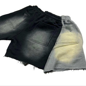 Pantalones Cortos de Alta Calidad con Efecto Desgastado para Hombre, Algodón Personalizado 260 280 300 GSM, Dobladillo sin Rematar, Cordón Ajustable, con Logotipo y Talla Personalizados - Product Image 6