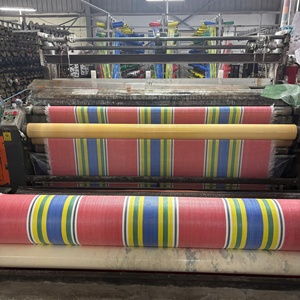 K <b>Tarp</b> STT 02 Striped HDPE Tarpaulin Sheet 2x100m Roll Waterproof UV Resistant Matte Surface Red Blue Yellow Green Stripes - Product Image 1