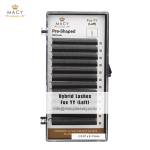 Pestañas Híbridas Forma YY Fox (Izquierda) MACY BEAUTY KOREA Extensiones de Pestañas al por Mayor Pestañas Personalizadas Marca Privada Alta Calidad - Product Image 1