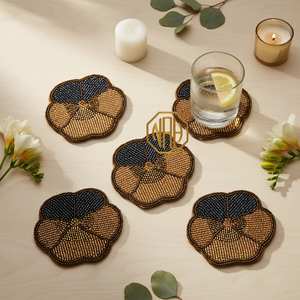 2026 Best-Selling Modern <b>Beaded</b> <b>Coasters</b> Handcrafted Eco-Friendly Customized Color Decorative Mats Pads 10mm Thick Home Dining - Product Image 4