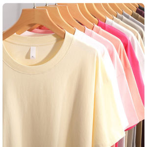 Camiseta de Verano Casual de Cuello Redondo, Color Sólido, Unisex, 100% Algodón, 210G, para Hombre, Fabricada en China y Bangladesh, con Logotipo Bordado Personalizado OEM - Product Image 2