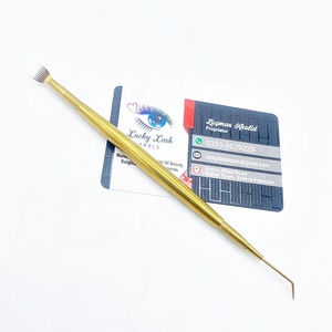 Outil professionnel de Perm de levage de cils en acier inoxydable de peigne de séparation d'étiquette personnalisée avec la forme de Gel de levage de sourcils - Product Image 1