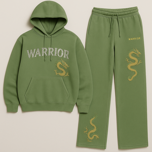 Conjunto Deportivo Unisex de Invierno, Tejido de Felpa, 100% Algodón, Lavado Ácido, con Pedrería 3D, Sudadera con Capucha y Pantalones Jogger, Bordado Personalizado - Product Image 3