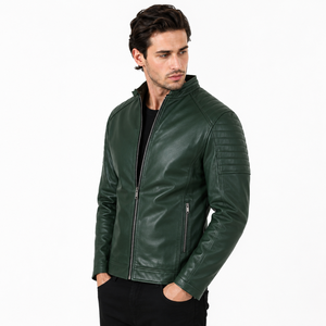 Chaqueta de cuero duradera para hombre con comodidad premium, detalles elegantes, un acabado refinado y un atractivo de moda atemporal para uso casual. - Product Image 1