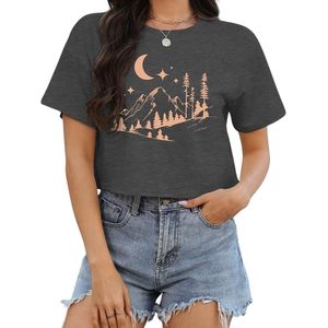 T-shirt court en coton personnalisé pour femme, manches courtes, imprimé graphique vintage, décontracté, streetwear d'été - Product Image 3